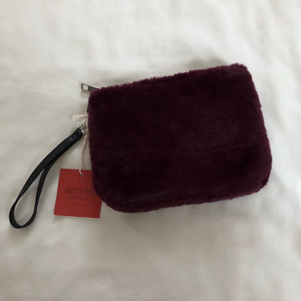 NWT Mossimo Faux Fur Purple Wristlet Size 6.5x8.5